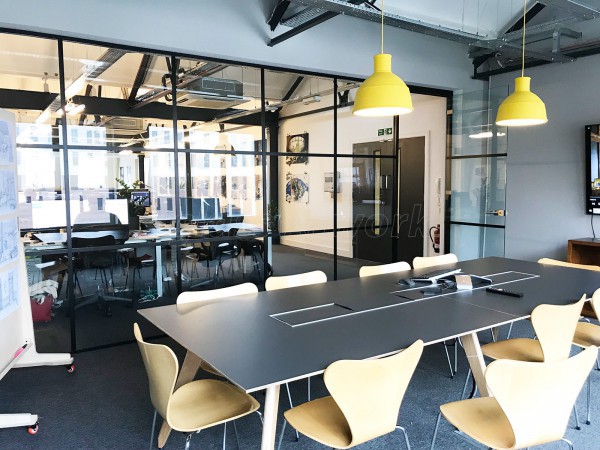 Uniform Communications (Liverpool, Merseyside): Black Slimline T-Bar Industrial-Style Glass Partition [Steel Frame Alternative]