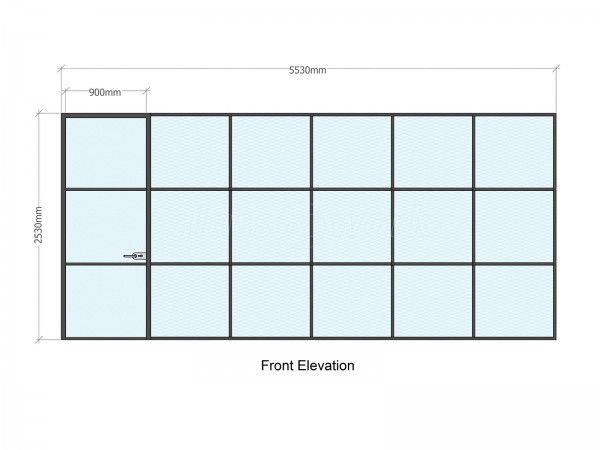 Uniform Communications (Liverpool, Merseyside): Black Slimline T-Bar Industrial-Style Glass Partition [Steel Frame Alternative]