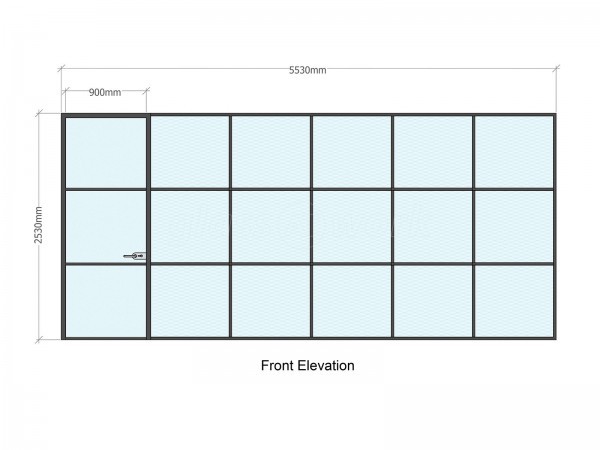 Uniform Communications (Liverpool, Merseyside): Black Slimline T-Bar Industrial-Style Glass Partition [Steel Frame Alternative]