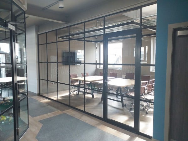 Lochlie Construction (Johnstone, Scotland): T-Bar Warehouse-Style Glass Office Fitout