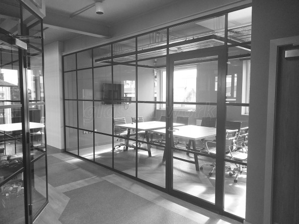 Lochlie Construction (Johnstone, Scotland): T-Bar Warehouse-Style Glass Office Fitout