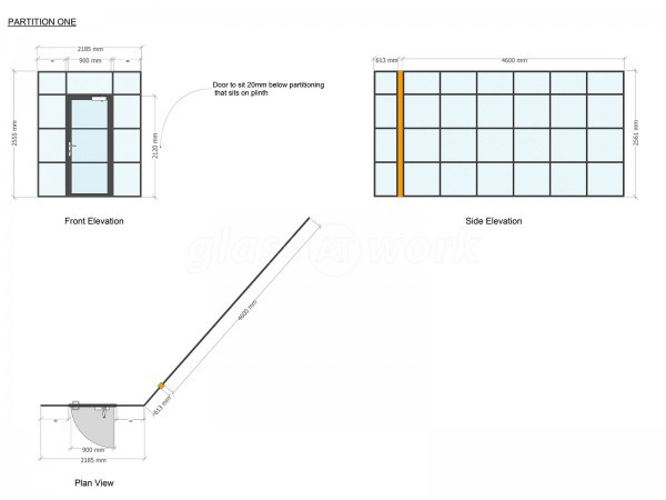 Lochlie Construction (Johnstone, Scotland): T-Bar Warehouse-Style Glass Office Fitout