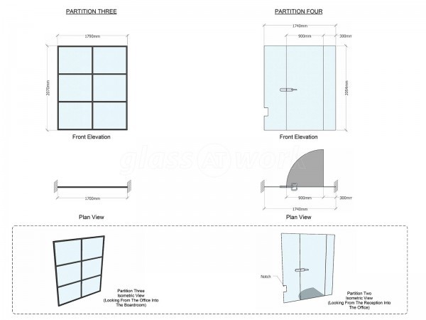 Stellarise Limited (Southwark, London): Warehouse Style Glass Partitioning (Black Banded Glass Walls)