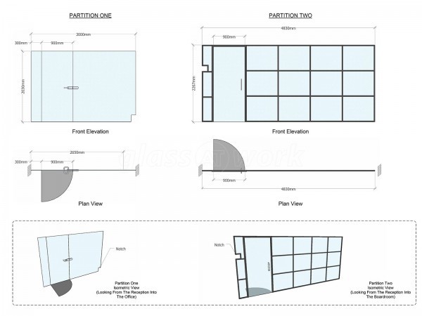 Stellarise Limited (Southwark, London): Warehouse Style Glass Partitioning (Black Banded Glass Walls)