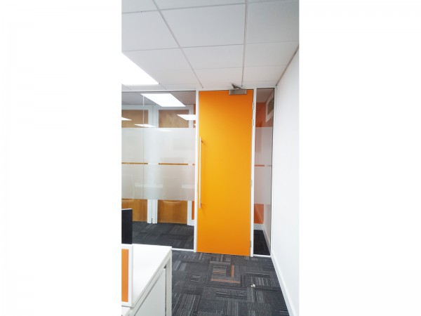 Workspace 365 (Tower Hamlets, London): Glass Office Wall With Framed Timber Door