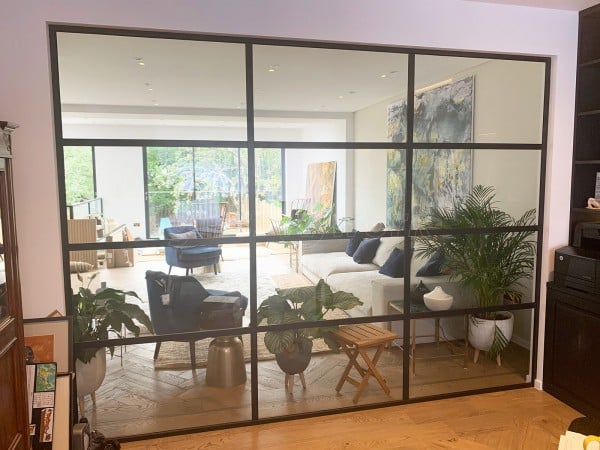 Domestic Project (Finchley, London): Black Framed Industrial-Style Glass Wall Installation To Form Home Office