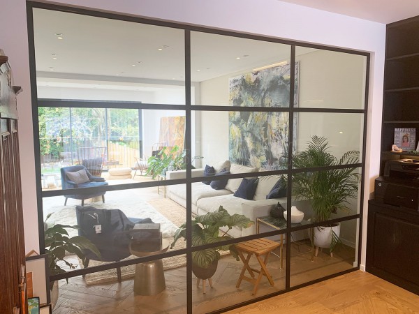 Domestic Project (Finchley, London): Black Framed Industrial-Style Glass Wall Installation To Form Home Office