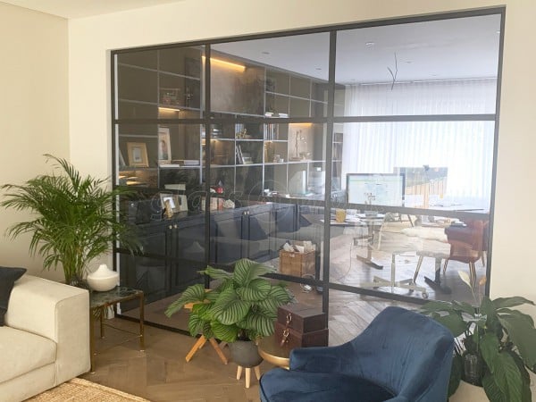 Domestic Project (Finchley, London): Black Framed Industrial-Style Glass Wall Installation To Form Home Office