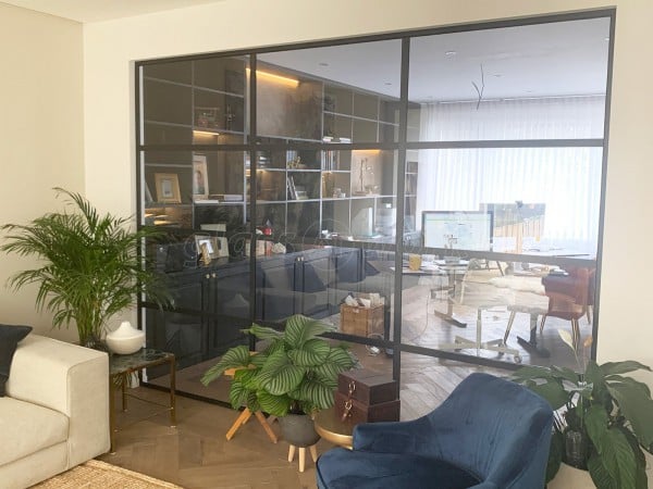 Domestic Project (Finchley, London): Black Framed Industrial-Style Glass Wall Installation To Form Home Office