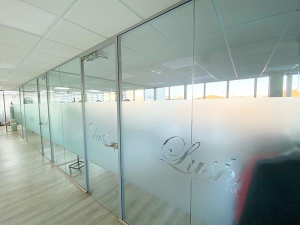 Single Glazed Frameless Glass Office Partitioning