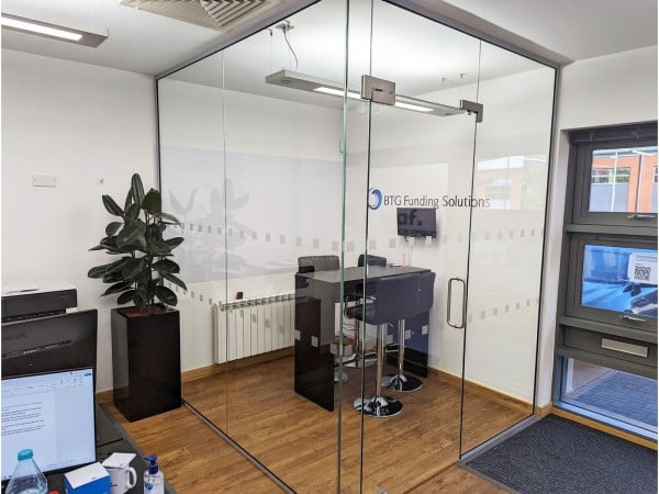 MAF Finance Group (Alfreton, Derbyshire): Toughened Glass Corner Partition and Door