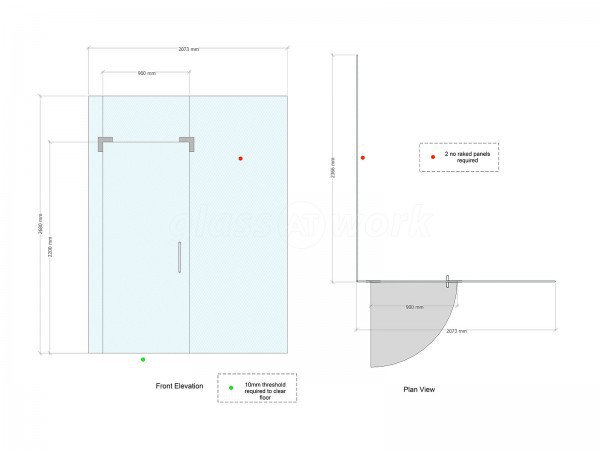 MAF Finance Group (Alfreton, Derbyshire): Toughened Glass Corner Partition and Door