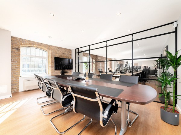 Madison Brook (Royal Victoria Dock, London): Panelled Glazed Industrial-Style Glass Corner Room