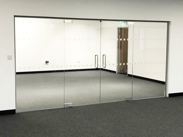 MPC Systems [North] Limited (Chesterfield, Derbyshire): Frameless Style Double Door Glass Partition