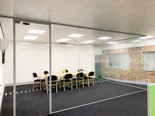 Mosaic Print Management (Long Marston, York): Corner Room Acoustic Glass Partitioning