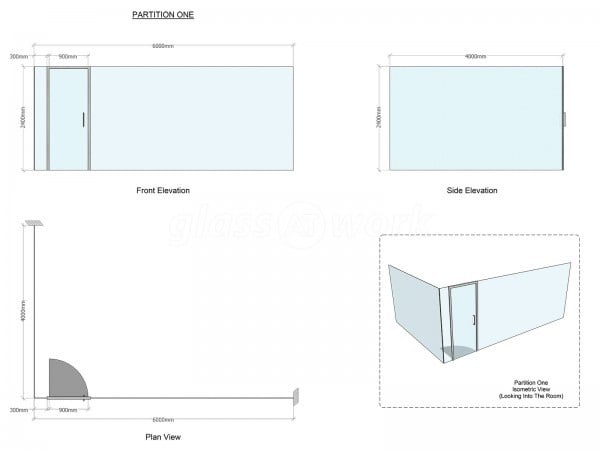 Mosaic Print Management (Long Marston, York): Corner Room Acoustic Glass Partitioning