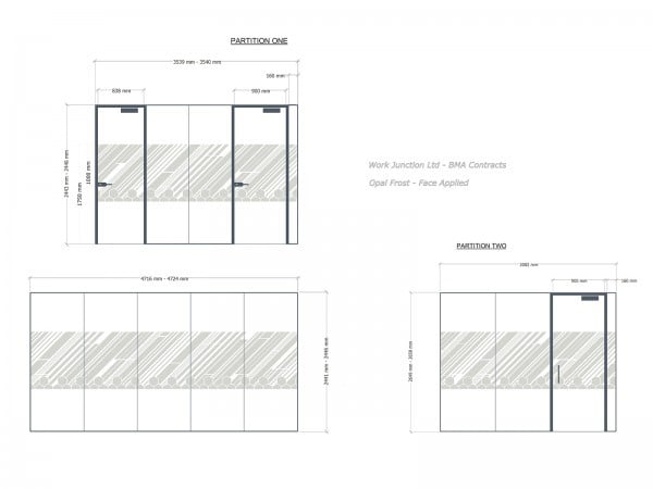 BMA Contractors Ltd (Hoddesdon, Hertfordshire): Toughened Glass Office Partitions With Bespoke Film