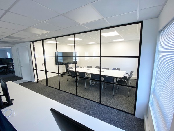 Mason Navarro Pledge (Hitchin, Hertfordshire): T-Bar Metal and Glass Office Partitions With Soundproofing