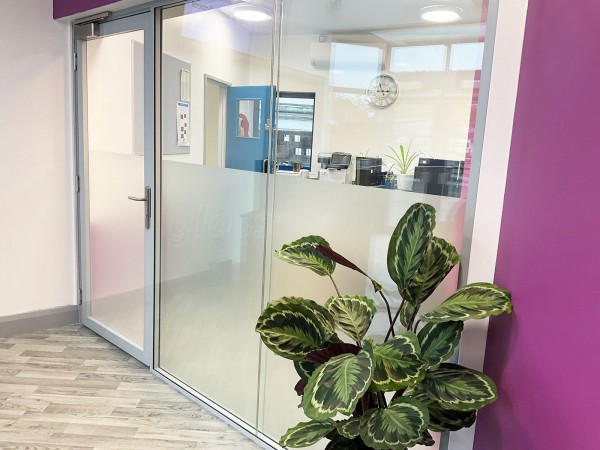 Meole Brace School (Shrewsbury, Shropshire): Double Glazed Glass Partition Wall and Door [for sound reduction]