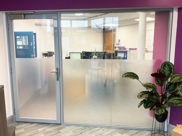 Meole Brace School (Shrewsbury, Shropshire): Double Glazed Glass Partition Wall and Door [for sound reduction]