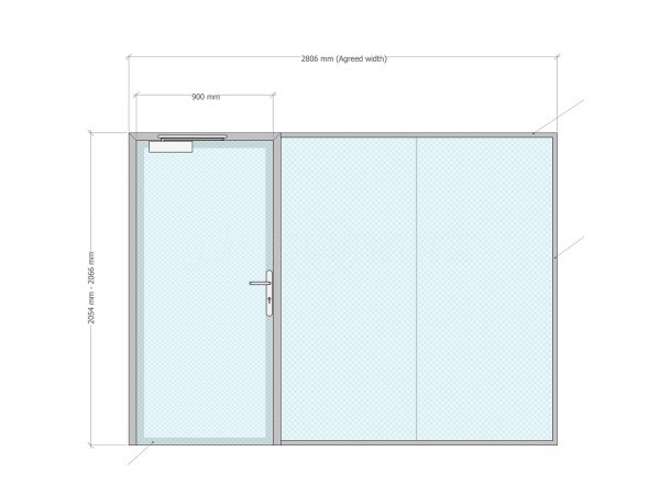 Meole Brace School (Shrewsbury, Shropshire): Double Glazed Glass Partition Wall and Door [for sound reduction]