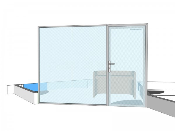 Meole Brace School (Shrewsbury, Shropshire): Double Glazed Glass Partition Wall and Door [for sound reduction]