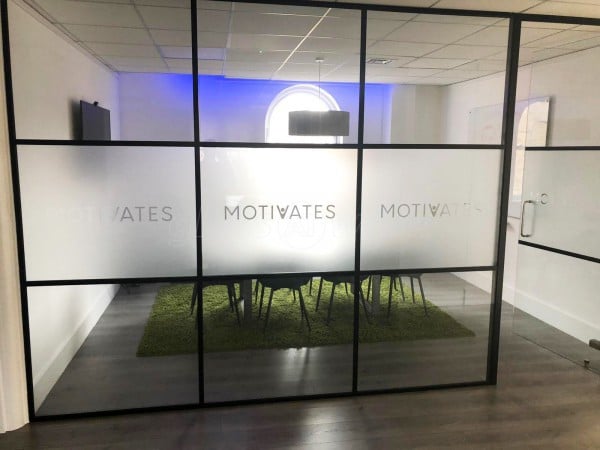 Motivates Inc Limited (Hackney, London): Industrial-Style Aluminium Banded Internal Glass Partitioning