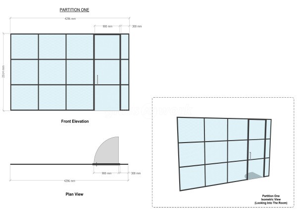 Motivates Inc Limited (Hackney, London): Industrial-Style Aluminium Banded Internal Glass Partitioning