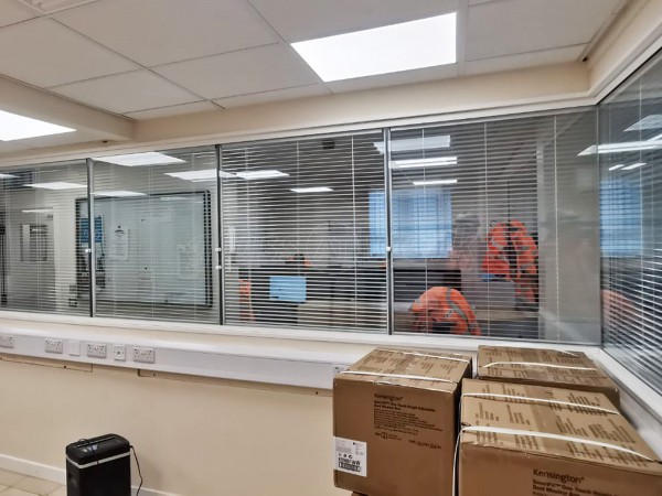NQIS Ltd (Stoke-on-Trent, Staffordshire): Half Height Double Glazed Screens With Integral Blinds