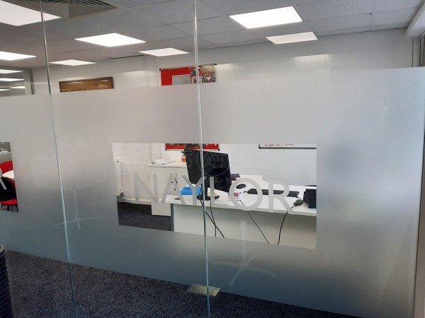 Naylor Industries Plc (Barnsley, South Yorkshire): Acoustic Glass Corner Office With Window Film Logo