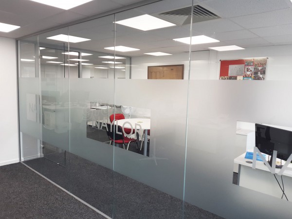 Naylor Industries Plc (Barnsley, South Yorkshire): Acoustic Glass Corner Office With Window Film Logo
