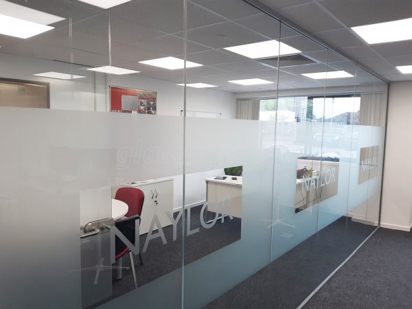 Naylor Industries Plc (Barnsley, South Yorkshire): Acoustic Glass Corner Office With Window Film Logo