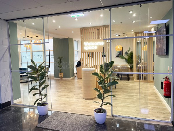 Office Twelve (Wilmslow, Cheshire): White T-Bar Panelled Glass Office Partition With Sliding Doors