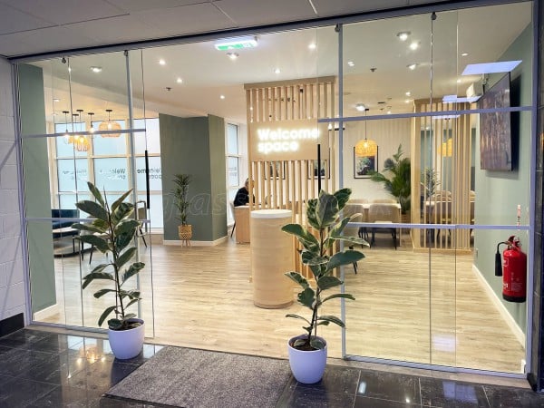 Office Twelve (Wilmslow, Cheshire): White T-Bar Panelled Glass Office Partition With Sliding Doors