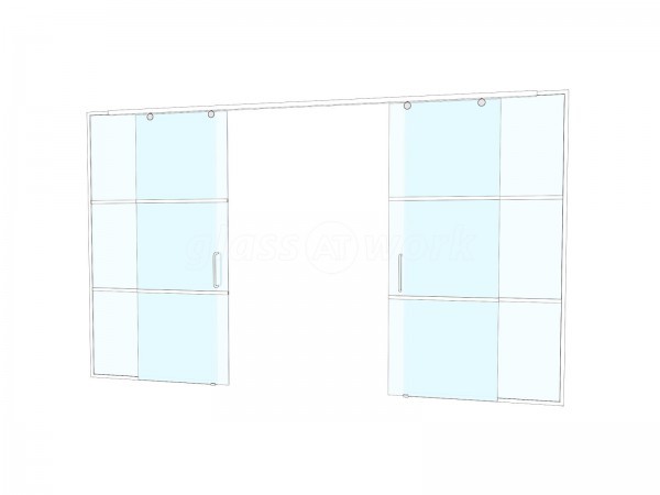 Office Twelve (Wilmslow, Cheshire): White T-Bar Panelled Glass Office Partition With Sliding Doors