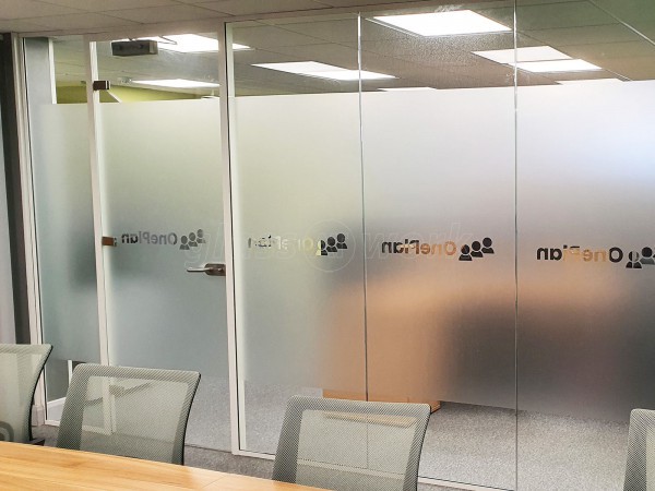 OnePlan Business Solutions (Ormskirk, Lancashire): Acoustic Glass Office Partitioning With Bespoke Film Design