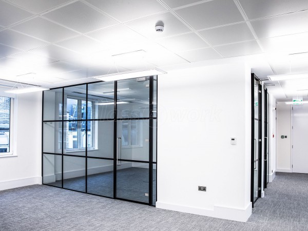 Orion Group (The City, London): T-Bar Metal Framed Glass Partitions Office Fitout