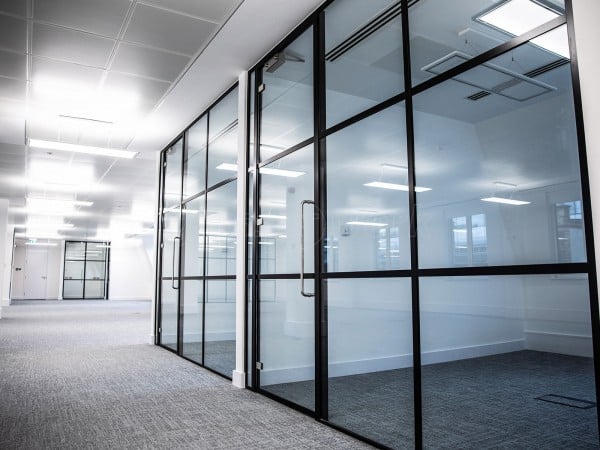 T-Bar Slimline Single Glazed Industrial Style Glass Wall