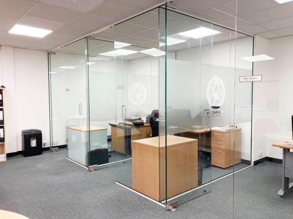 PTS Compliance (Chandlers Ford, Hampshire): Multiple Glass Rooms Using Our Frameless Glass Partition System