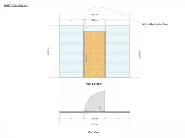 Parsons Contracting (Chesterfield, Derbyshire): Double Glazed Glass Office Partitions With Blinds