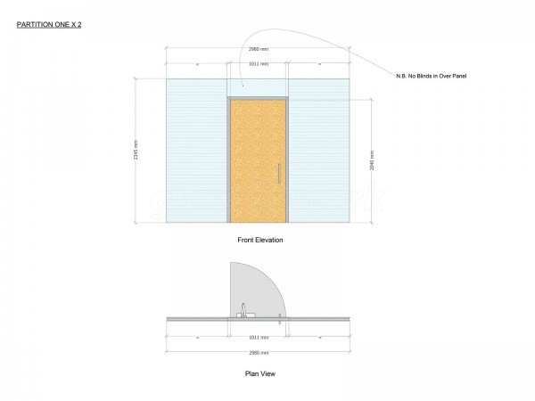 Parsons Contracting (Chesterfield, Derbyshire): Double Glazed Glass Office Partitions With Blinds