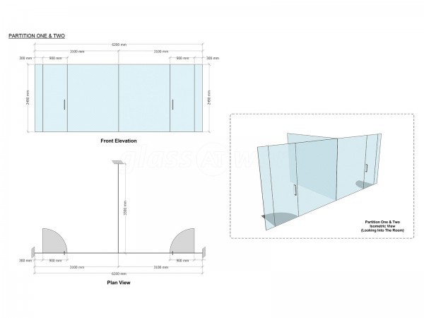 Partner Construction (Spennymoor, County Durham): Toughened Glass Partition Offices With Glazed Separating Wall