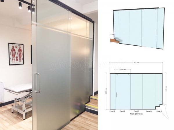 The Physio And Sports Injury Clinic (Colwyn Bay, Conwy): Top Hung Glass Sliding Door Partition