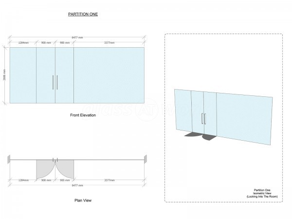 Protos Networks (Chester, Cheshire): Office Partition With Double Frameless Glass Doorset