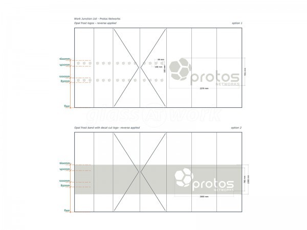 Protos Networks (Chester, Cheshire): Office Partition With Double Frameless Glass Doorset