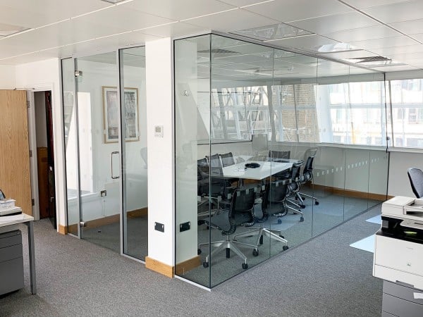 Single Glazed Frameless Glass Office Partitioning