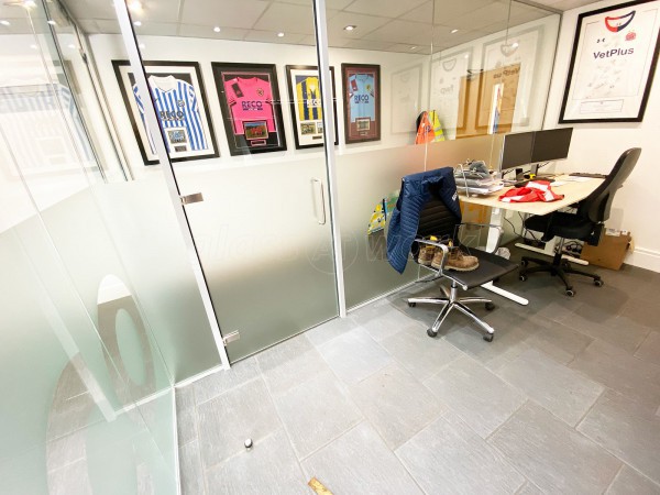 Reco Hoist (St Ives, Cambridgeshire): Laminated Acoustic Glass Offices With Logo