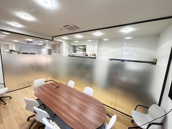 Residence One (Richmond, Surrey): Glass Corner Meeting Room With Anthracite Grey Trackwork