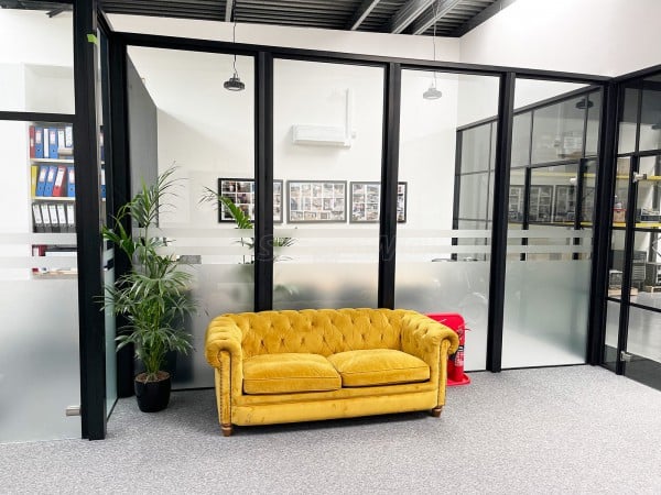 Restyle Systems (Bracknell, Berkshire): T-Bar Black Metal and Glass Framed Office Partitioning