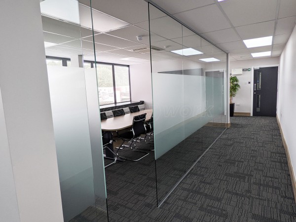 Roundel Kitchens (Washington, Tyne and Wear): Toughened Glass Office Wall With Frameless Door